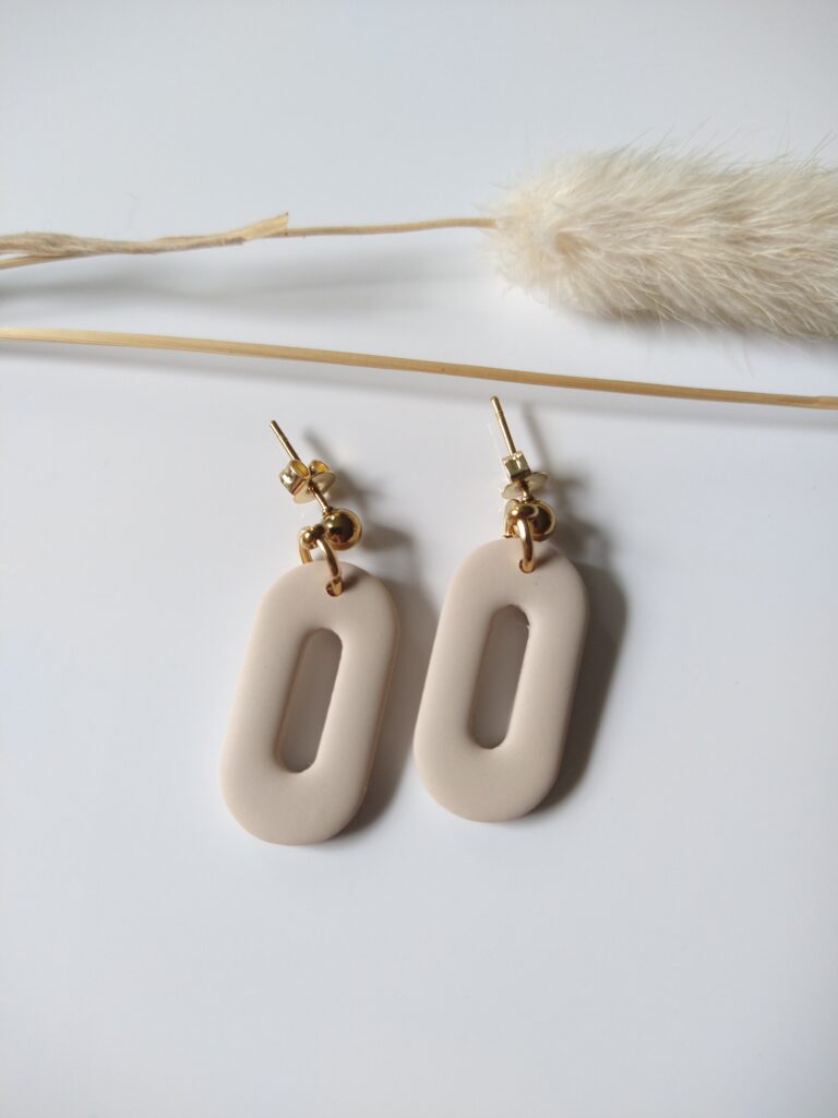 Oorbel small oval - sand