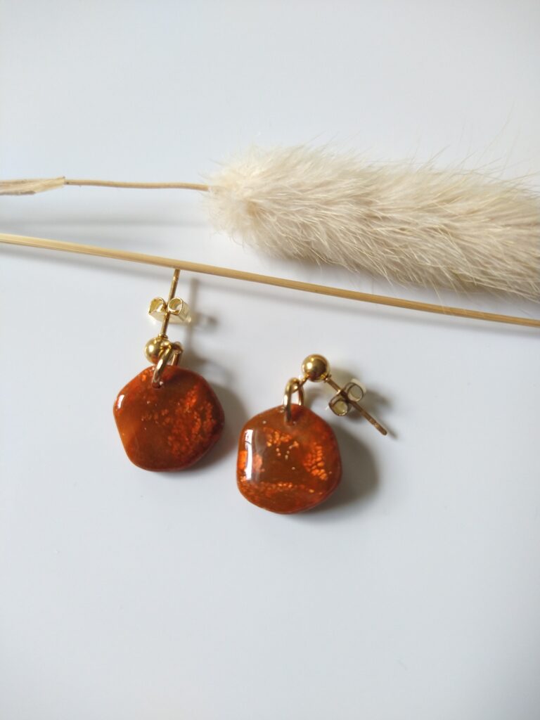 Oorbel small - caramel